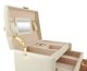 Jewelry Box Organizer with Mirror and Drawers, Beige