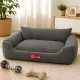 Soft Corduroy Dog and Cat Bed, Anti-Slip Pet Sofa, Size L, 84x65cm