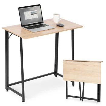 Modernhome Folding Computer Desk 80x45 cm, Light Oak