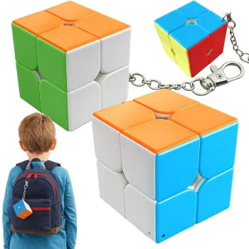 Rubik's Cube Keychain 2x2 Educational Logic Toy, multicolor