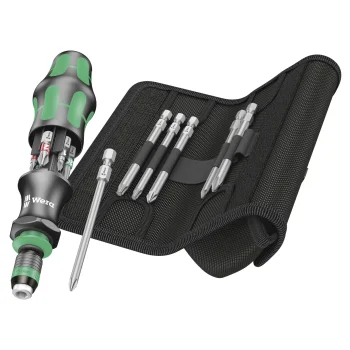 Bit Set Wera Kraftform Kompakt 20 Tool Finder 2, 13 Pieces, Green/Black