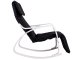 ModernHome Rocking Chair with Adjustable Footrest Lounge Chair, Black and White