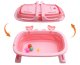 Large Foldable Baby Bathtub Collapsible Travel Bath, Silicone, Pink