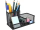 Metal Desk Organizer with 3 Compartments, Black