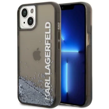 Karl Lagerfeld Liquid Glitter Elong Case for iPhone 14 Plus / 15 Plus - Black