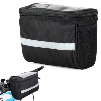 Large Waterproof Bicycle Handlebar Bag, Black