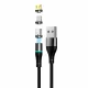 Setty 3-in-1 Magnetic USB Cable (Micro USB/Type-C/Lightning), 1.0m, 2A, Black