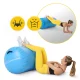Pripučiamas gimnastikos volas 4FIZJO Air Barrel 100 x 60 cm su pompa, mėlynas