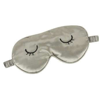 Gaismu bloķējoša miega maska ar maciņu, pelēka