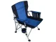 Folding Fishing and Camping Chair with Armrests and Cup Holder, Navy Blue