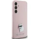 Karl Lagerfeld Samsung Galaxy S23 FE Case Silicone Choupette Metal Pin, Pink