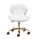 4Rico QS-06G Cosmetic Stool with Backrest, White/Gold