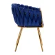 Velvet Salon Chair 4Rico QS-GW06G, Navy Blue