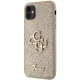 Guess iPhone 11 / Xr Case Glitter Script Big 4G, Gold