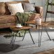 Industrial Nesting Coffee Table Set of 2, Rustic Brown