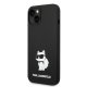 Karl Lagerfeld iPhone 14 Plus case Silicone Ikonik Choupette MagSafe Black