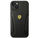 Ferrari iPhone 14 Plus Case Leather Stamp Sides, Black