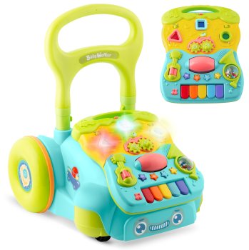 Ricokids 2-in-1 Sit-to-Stand Musical Learning Walker RK-744, Turquoise