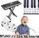 Stickers of notes on keys for learning to play