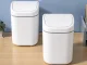Mini Trash Can with Flip Lid, 2L, White