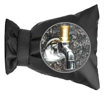 Insulated Outdoor Tap Cover for Winter Frost Protection, 21x14 cm, Black