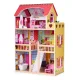 ECOTOYS Wooden Dollhouse 3-Story Mansion with 14 Furniture Pieces