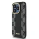DKNY iPhone 15 Pro Case Leather Checkered Mono Pattern MagSafe, Black