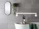 Adjustable Wall-Mounted Towel Rack with Suction Cups, White