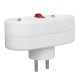 Maclean MCE337 E Socket Splitter, 2 Sockets with Switch, White