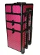 Professional 3-in-1 Rolling Makeup Train Case 61x36x25 cm, Black and Pink
