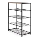 Modernhome Shoe Rack with Wooden Top, Metal Frame, LOFT Style