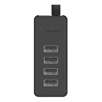 Orico W5P-100 USB to 4x USB 2.0 Hub Adapter, Black