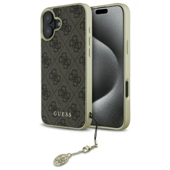 Guess iPhone 16 Plus Case 4G Charms Collection, Brown