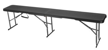 Heavy-Duty Folding Bench 180cm Portable for Catering and Outdoor Events, Black