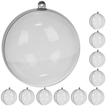 Clear Fillable Christmas Baubles for DIY Crafts Ruhhy 22277, 10cm, Set of 10