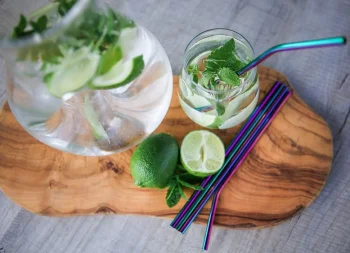 Metal Straw Set (10 pcs), Rainbow