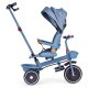 ECOTOYS 2-in-1 Kids Tricycle Stroller with 360° Rotating Seat and Canopy, Blue