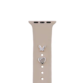 TFO Watch Strap Decorative Charms Pin Set Butterfly, Silver