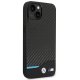 BMW Leather Carbon Case for Apple iPhone 14, Black