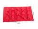 Christmas Silicone Baking Mold for 15 Cookies, Red