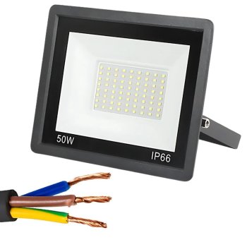Светодиодный прожектор 50W 6000K IP66, уличный, водонепроницаемый
