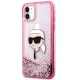 Karl Lagerfeld Glitter Karl Head dėklas iPhone 11 / XR, rožinis