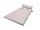 4Fizjo Acupressure Mat with Pillow, Grey/Pink