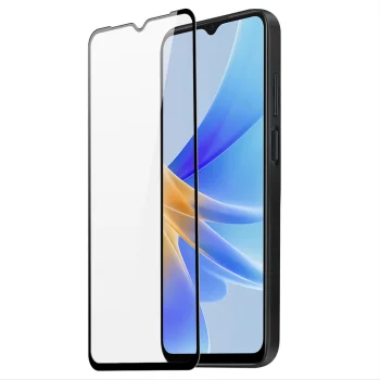 Dux Ducis 9D Tempered Glass Screen Protector for Oppo A17, 9H, Black Frame