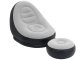 Inflatable Lounge Chair with Ottoman and Pump, Comfortable Blow Up Armchair for Home, Gray