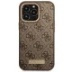 Guess 4G Logo Plate MagSafe Case for iPhone 14 Pro, Brown