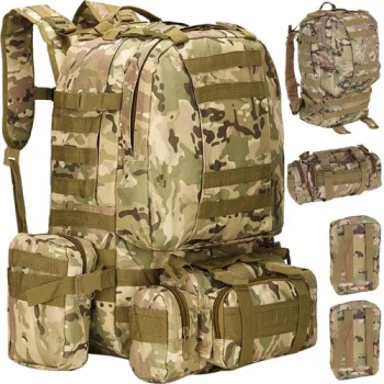 Trizand HQ Tactical Backpack 45L + 3.5L, Camouflage