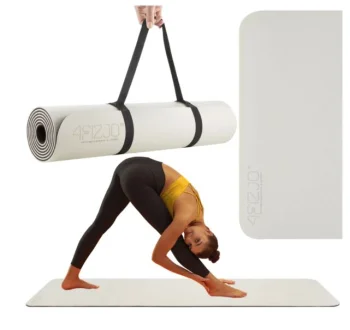 4Fizjo 831 TPE Yoga and Exercise Mat, 180x60x0.6 cm, Grey/Black