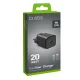 SBS TETRGAN1C20K 20W GaN USB-C Wall Charger with Power Delivery, Black