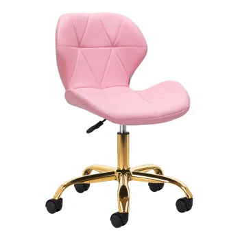 4Rico QS-06G Cosmetic Stool, Pink/Gold